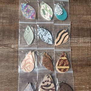 Assorted Patterned Teardrop Earrings Set